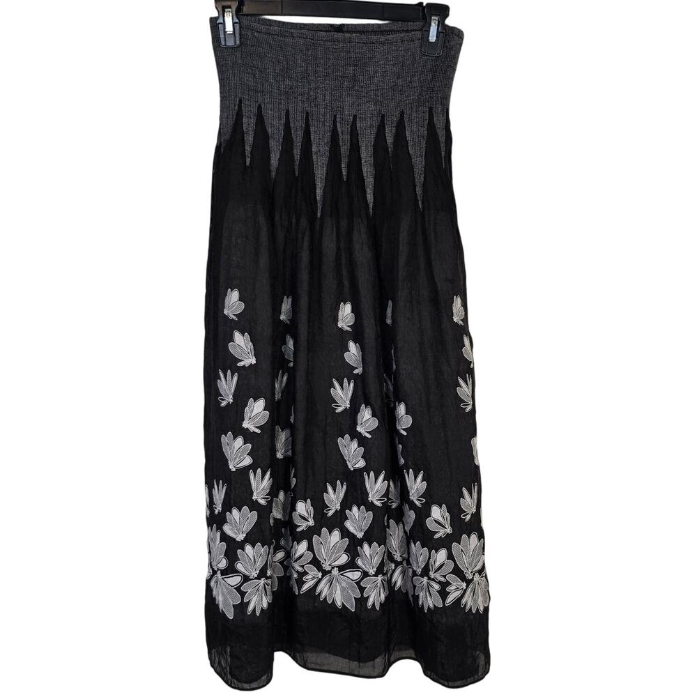 Lapiz Anthropologie Fairycore Dress Midi Skirt Womens O/S Black White Dragonfly